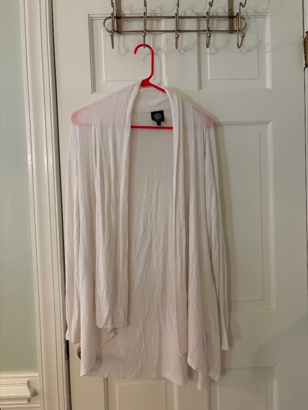 Open Front Long Sleeve Lightweight Cardigan White